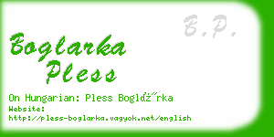 boglarka pless business card